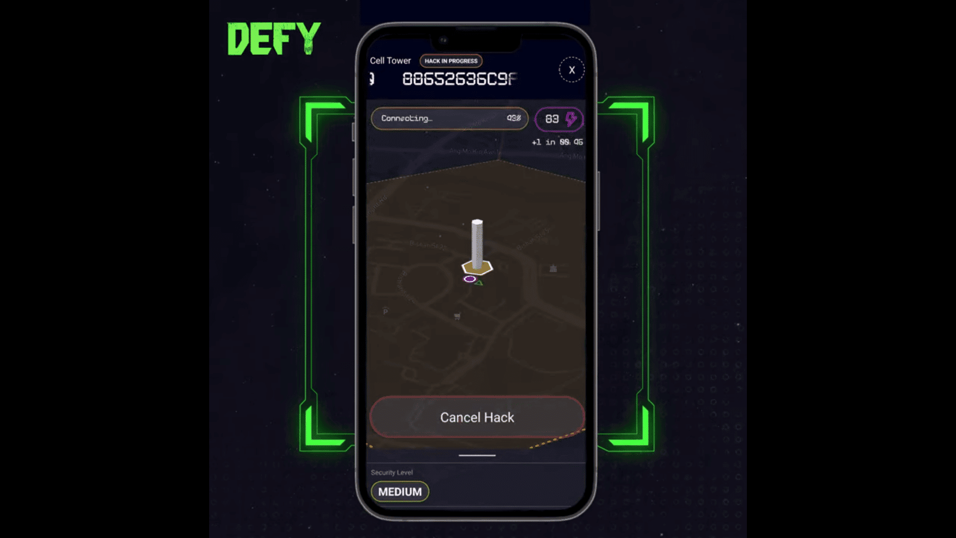 DEFY é um jogo móvel do tipo mover para ganhar que combina elementos dos mundos virtual e físico para fornecer uma experiência imersiva de metaverso.