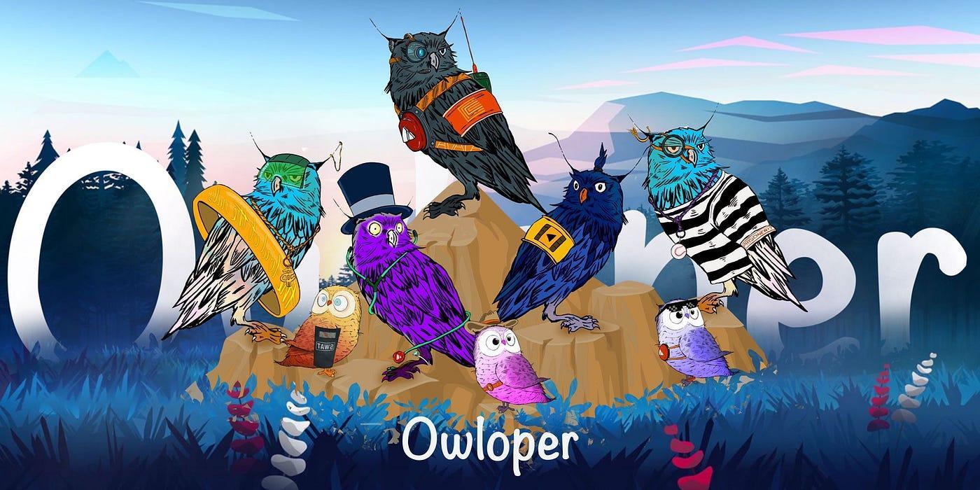 Owloper é um projeto de jogo Play-to-Earn, pioneiro na comunidade, Idle &amp; Active com NFTs e NFTs atualizáveis.