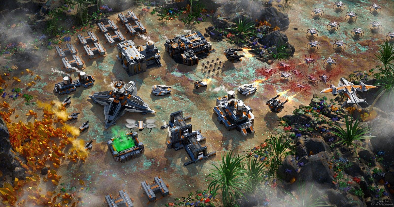 Um clássico jogo gratuito de estratégia em tempo real (RTS) no qual os jogadores reúnem recursos, lideram exércitos e se envolvem em combates no mundo de ficção científica de Thalon.